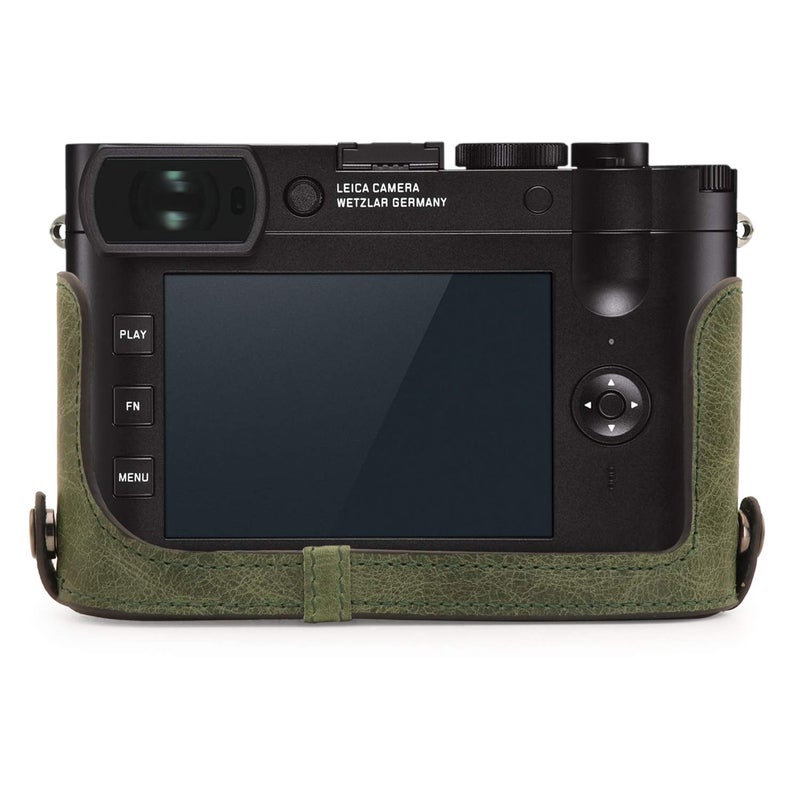 MegaGear MG1721 Ever Ready Genuine Leather Camera Half Case Compatible with Leica Q2 - Green - Image 5